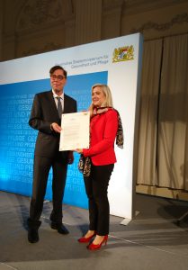 Mit Staatsministerin Melanie Huml beim Gesundheitsempfang in der Münchner Residenz