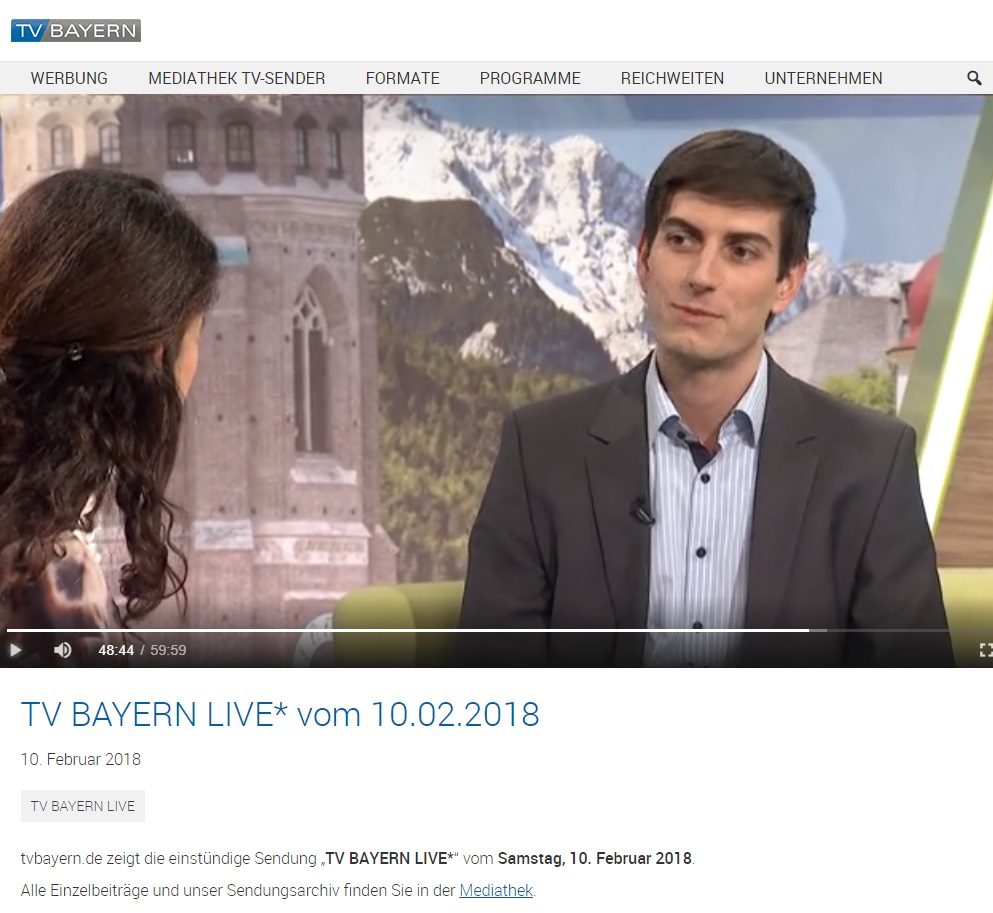 TV Bayern Interview crossvertise WORDUP PR
