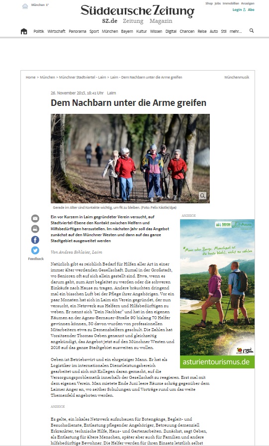 Dein Nachbar Clipping Süddeutsche Zeitung