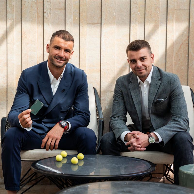 ATP Pro Grigor Dimitrov (left) and Payhawk-CEO Hristo Borisov