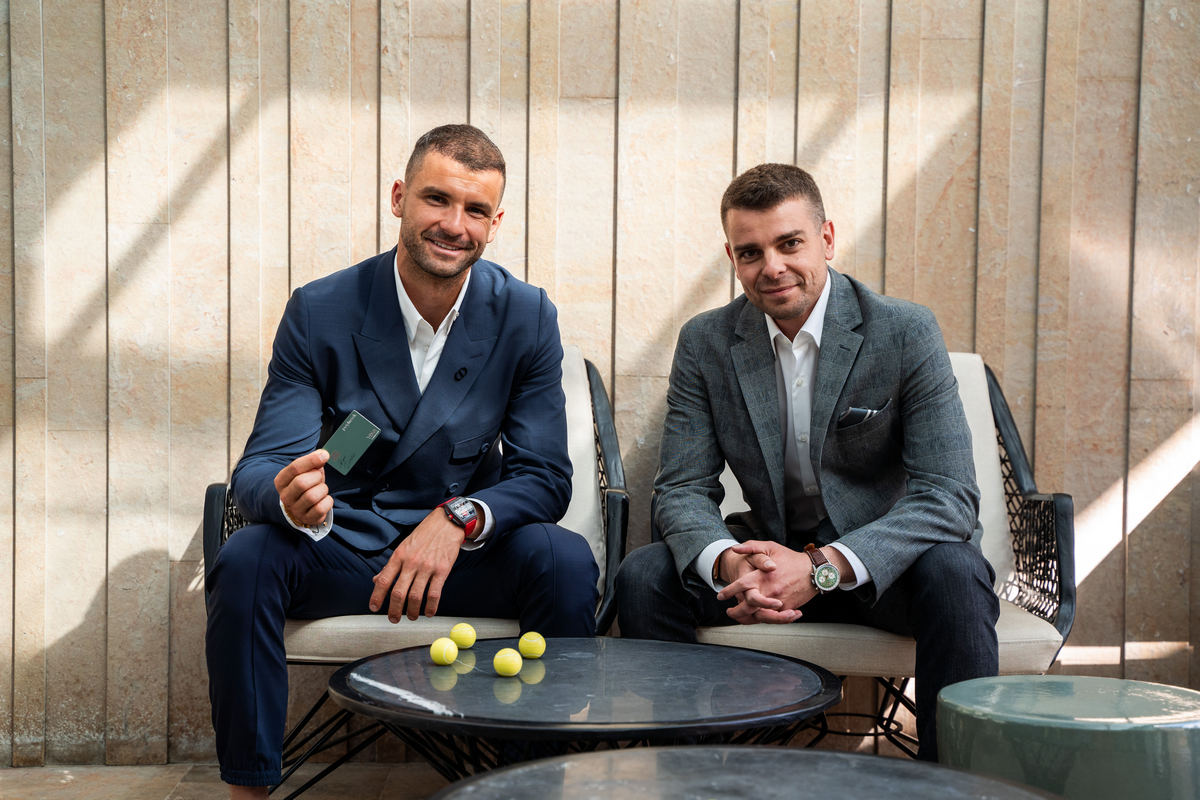 ATP Pro Grigor Dimitrov (left) and Payhawk-CEO Hristo Borisov