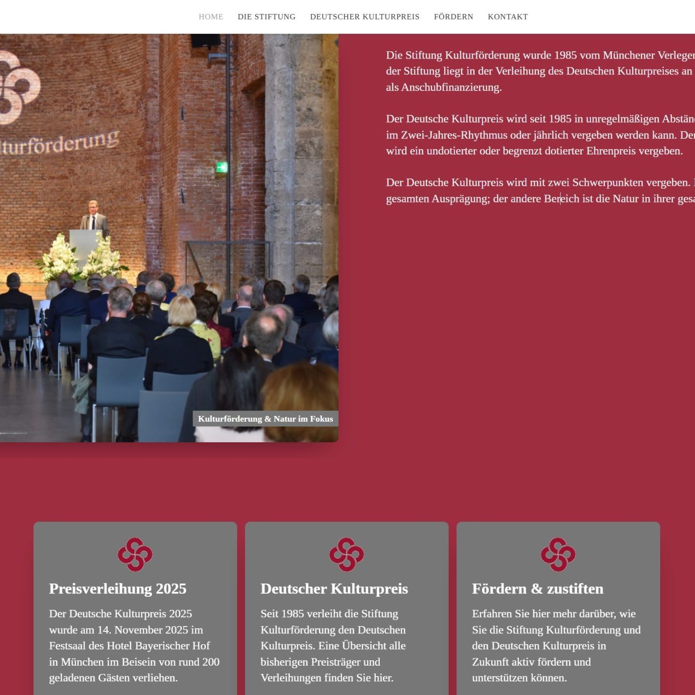 Website Relaunch Stiftung Kulturförderung